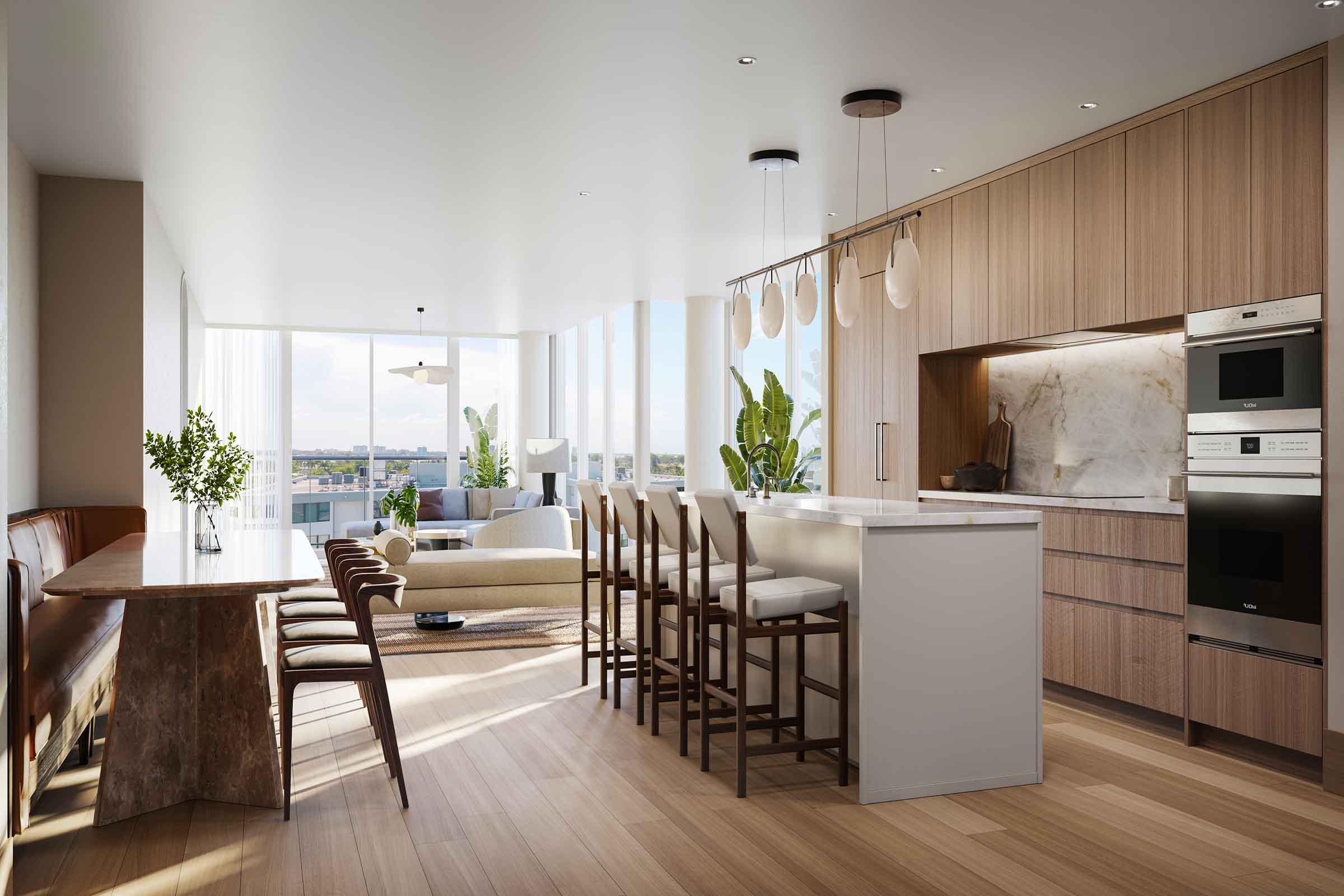 Rendering of THE WELL Bay Harbor Islands '04 Line Kitchen & Dining